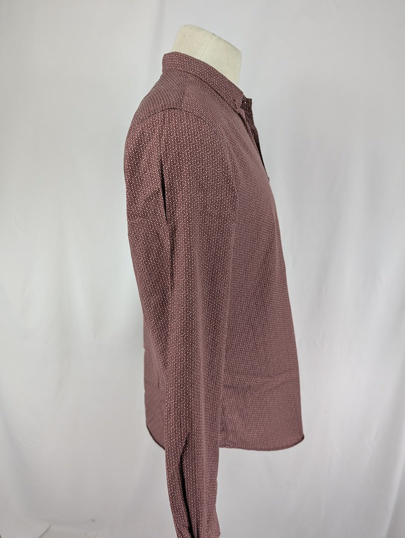 Chemise homme slim imprimée bordeaux taille L