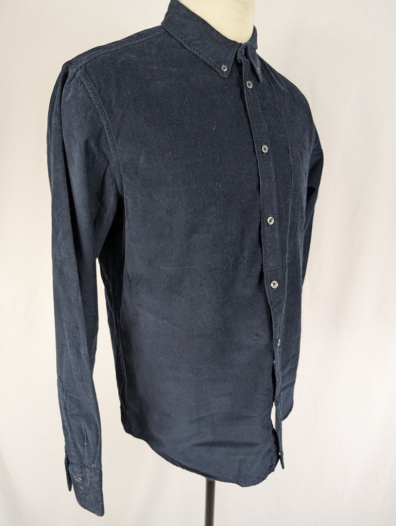 Chemise homme bleu marine en velours Monoprix L