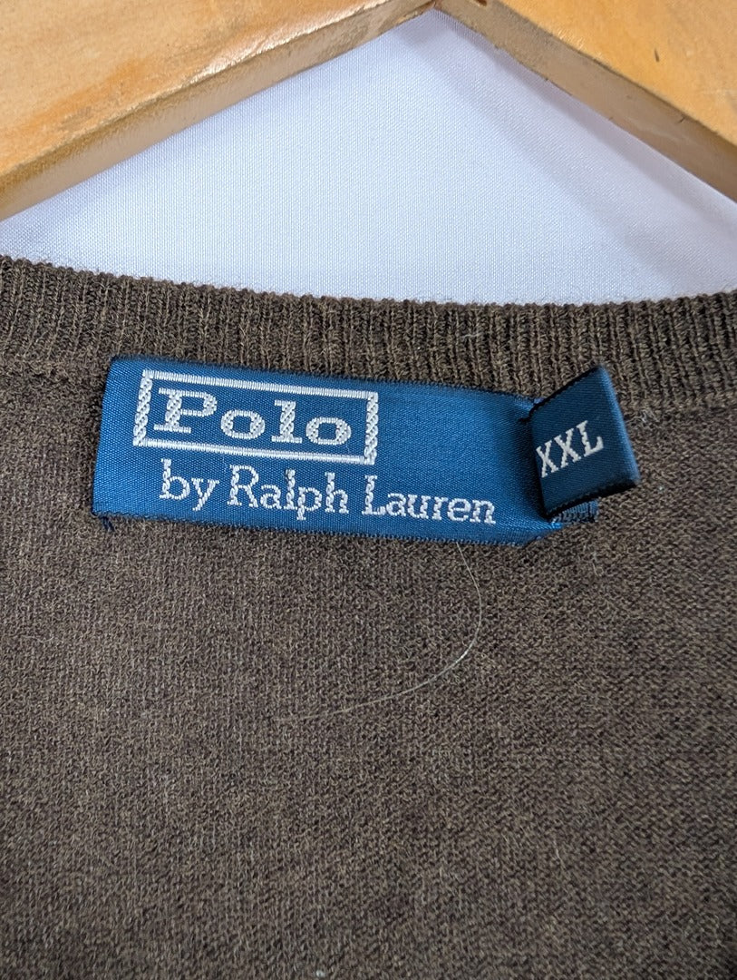 Sweat Col V Ralph Lauren - Xxl - Marron - État : Excellent