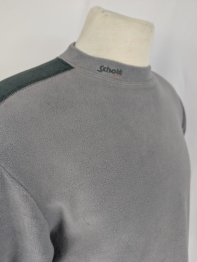 Pull Ras De Cou Schott Polaire Gris Homme L