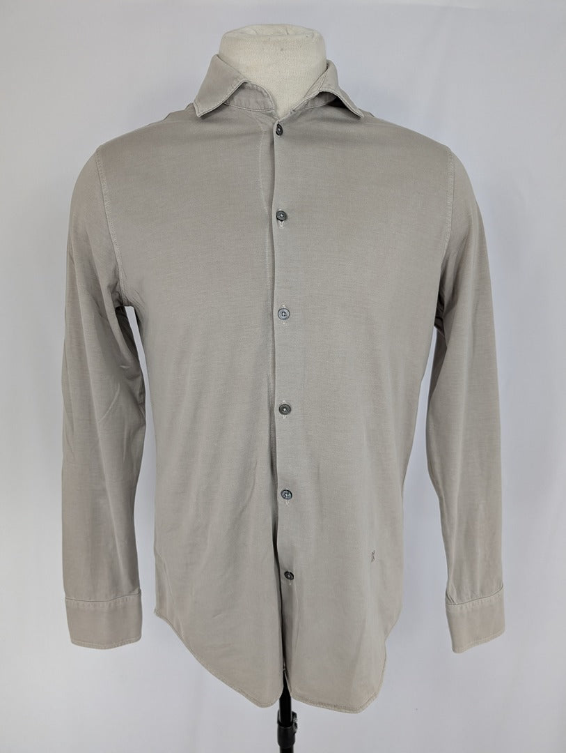 Chemise homme beige Ferrante 100% coton taille 48