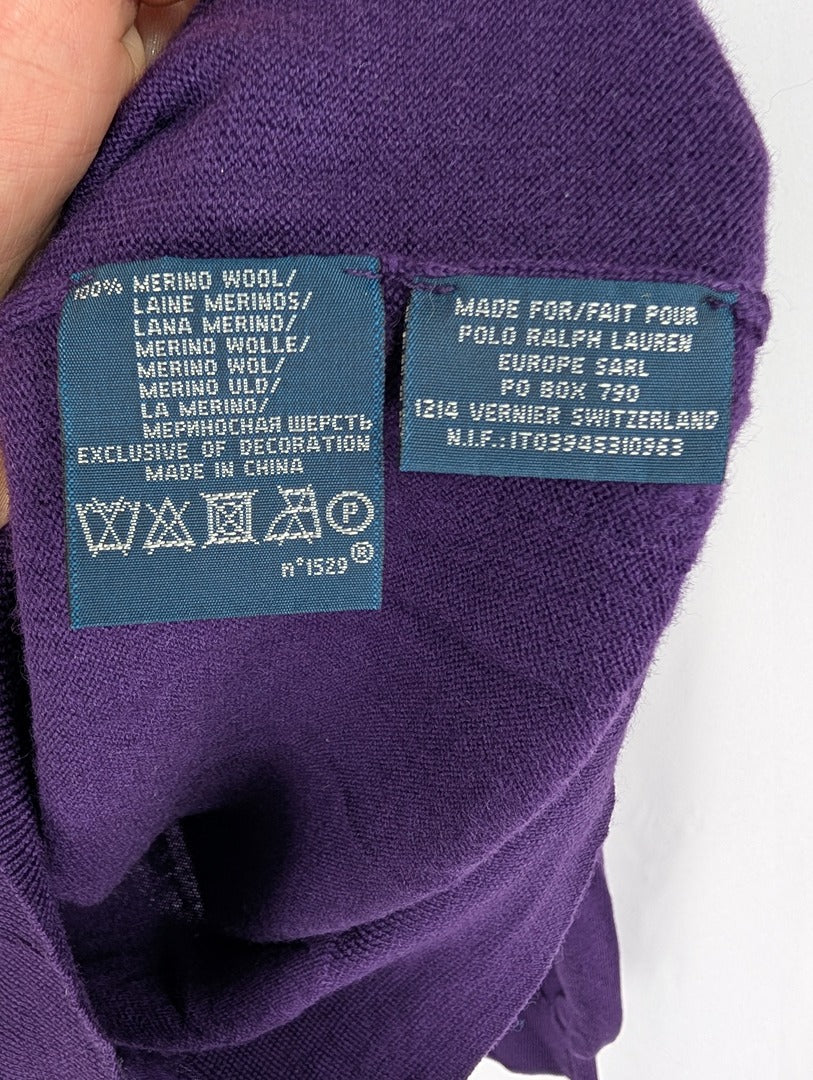 Pull violet en laine mérinos Polo Ralph Lauren Xl