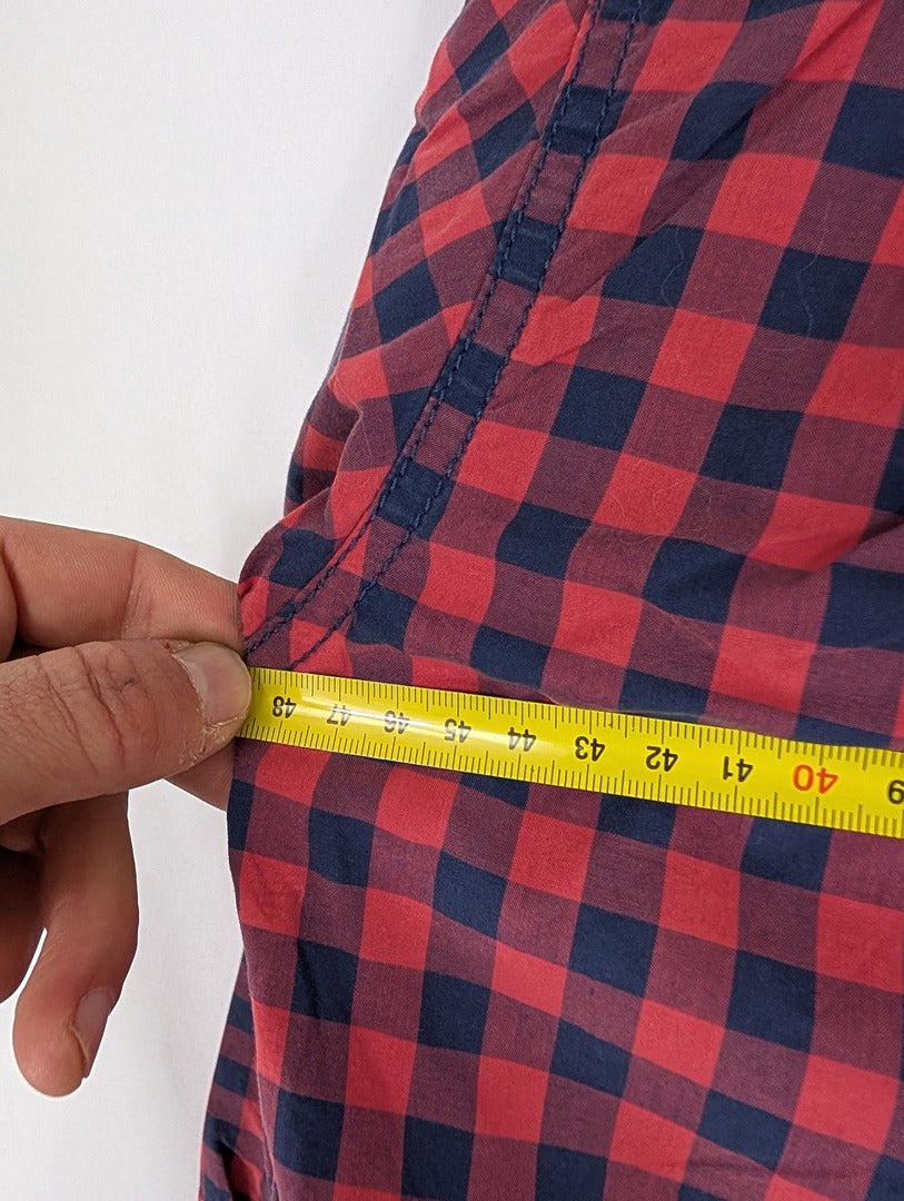 Chemise homme Hilfiger Denim à carreaux rouge et bleu