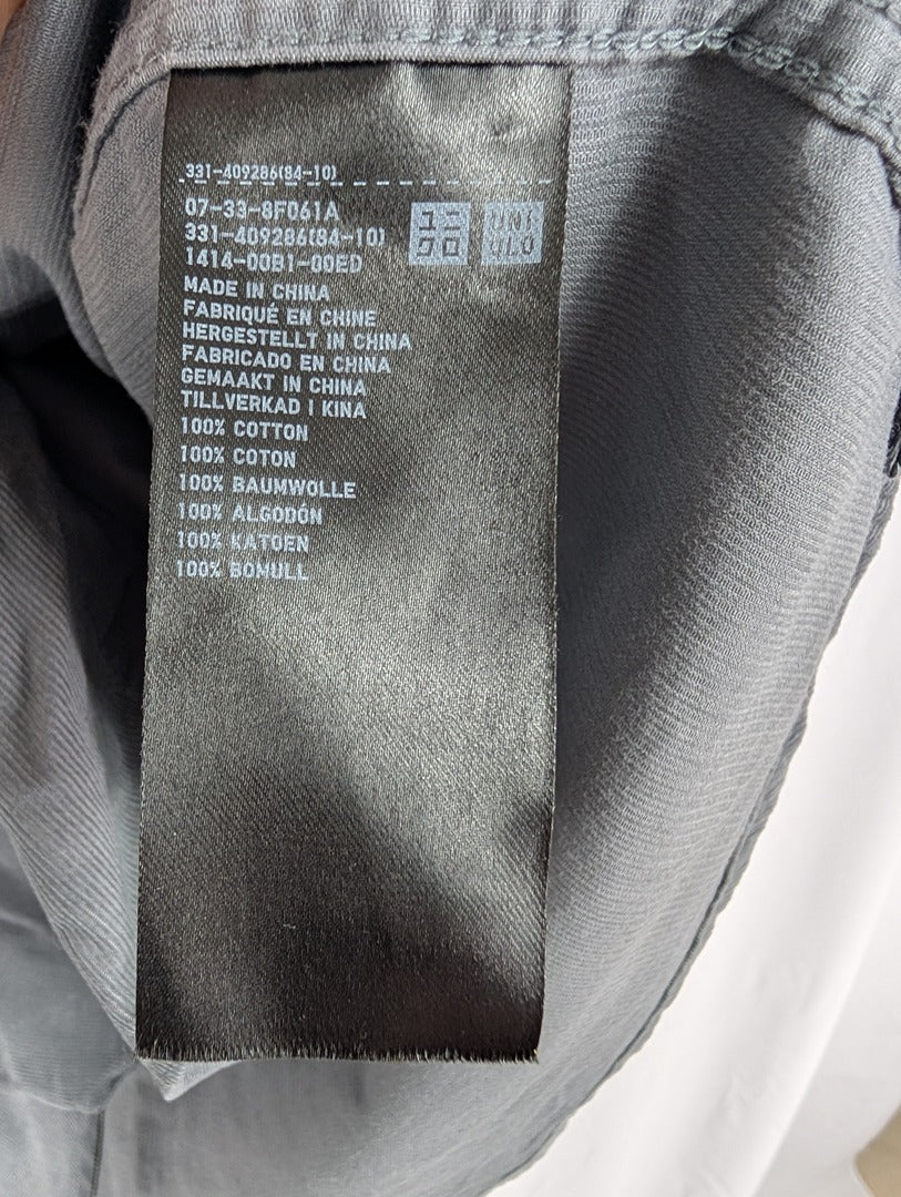 Chemise homme grise en coton Uniqlo taille L