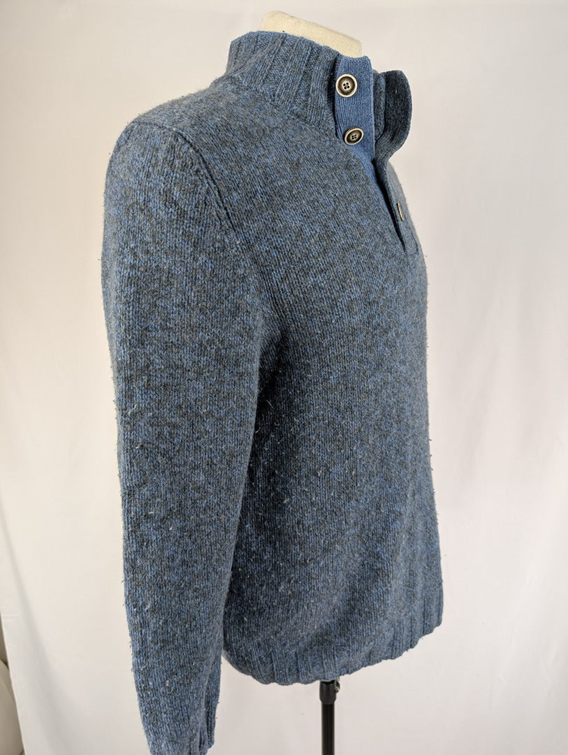 Pull homme bleu en laine vierge Michel Payne taille 54