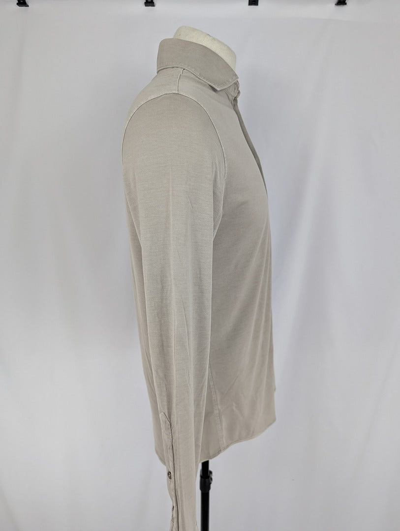 Chemise homme beige Ferrante 100% coton taille 48