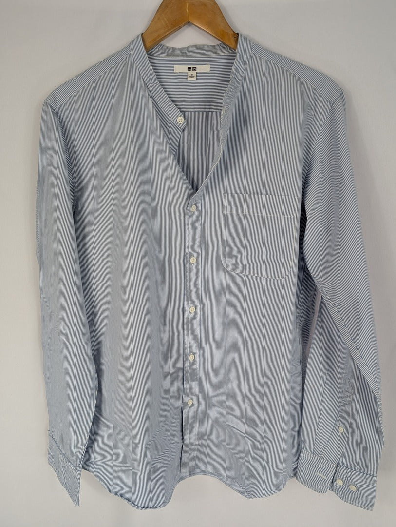 Chemise homme rayée Uniqlo col mao taille M