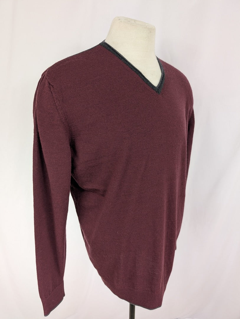 Pull col V Capel Paris - 2xl - Bordeaux