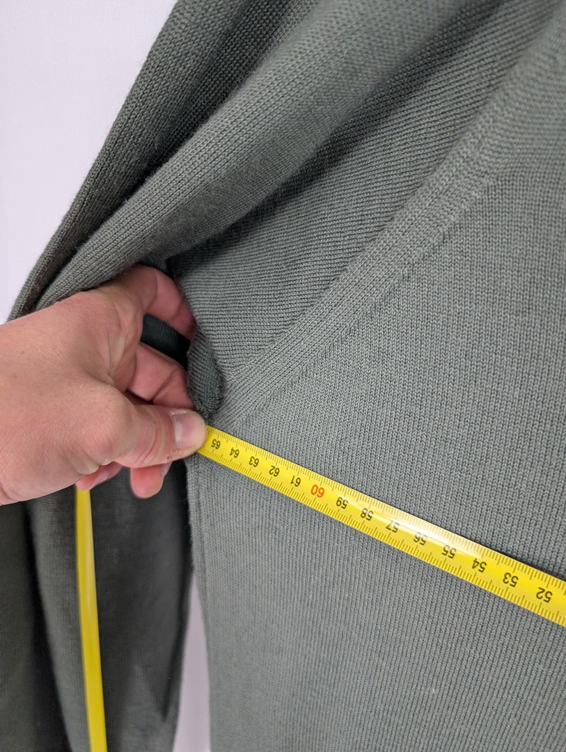 Pull homme Montagut vert kaki col polo Xl