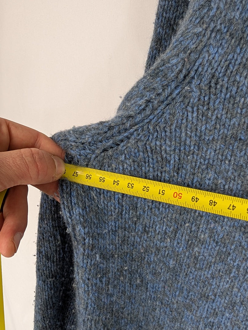 Pull homme bleu en laine vierge Michel Payne taille 54