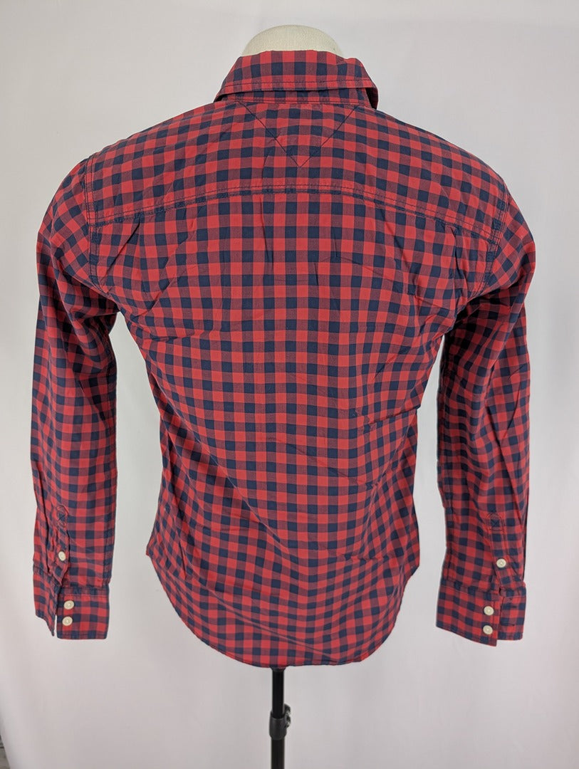 Chemise homme Hilfiger Denim à carreaux rouge et bleu