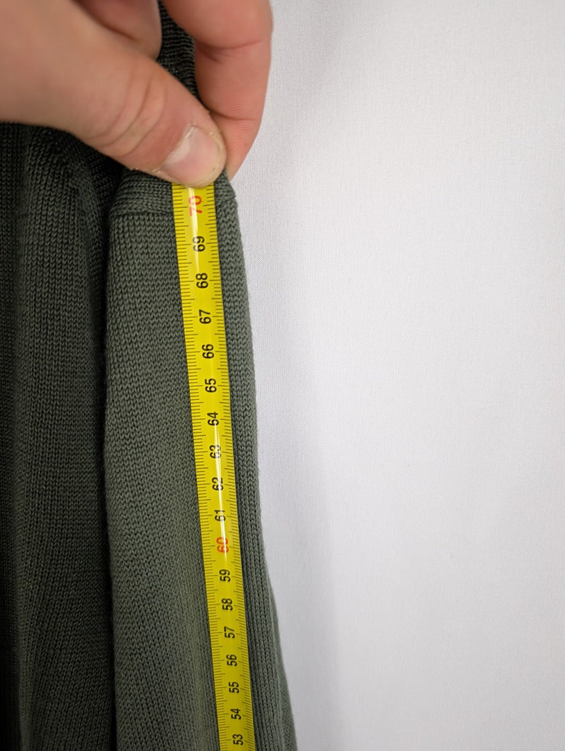 Pull homme Montagut vert kaki col polo Xl