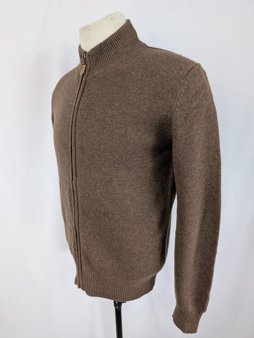 Gilet zippé marron en cachemire Bottega del Sarto M