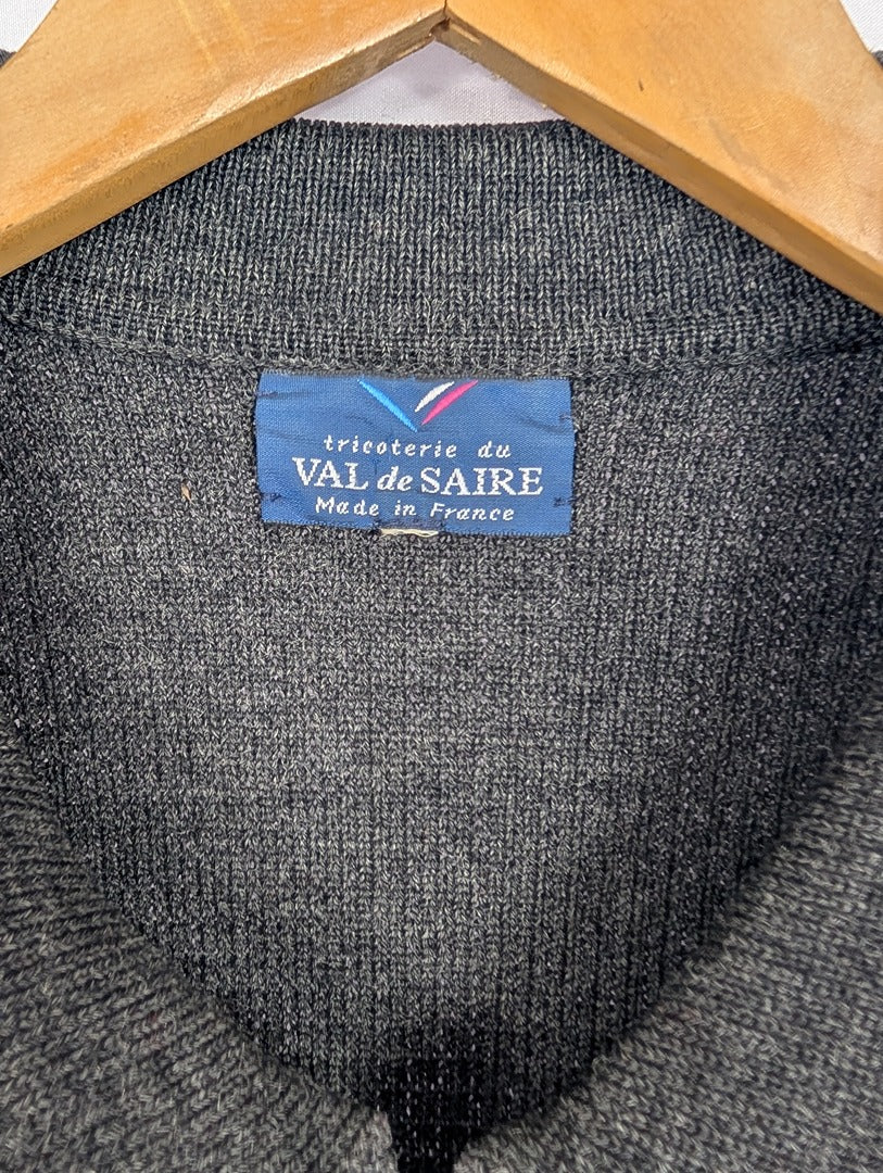 Gilet zippé en laine Val de Saire gris foncé