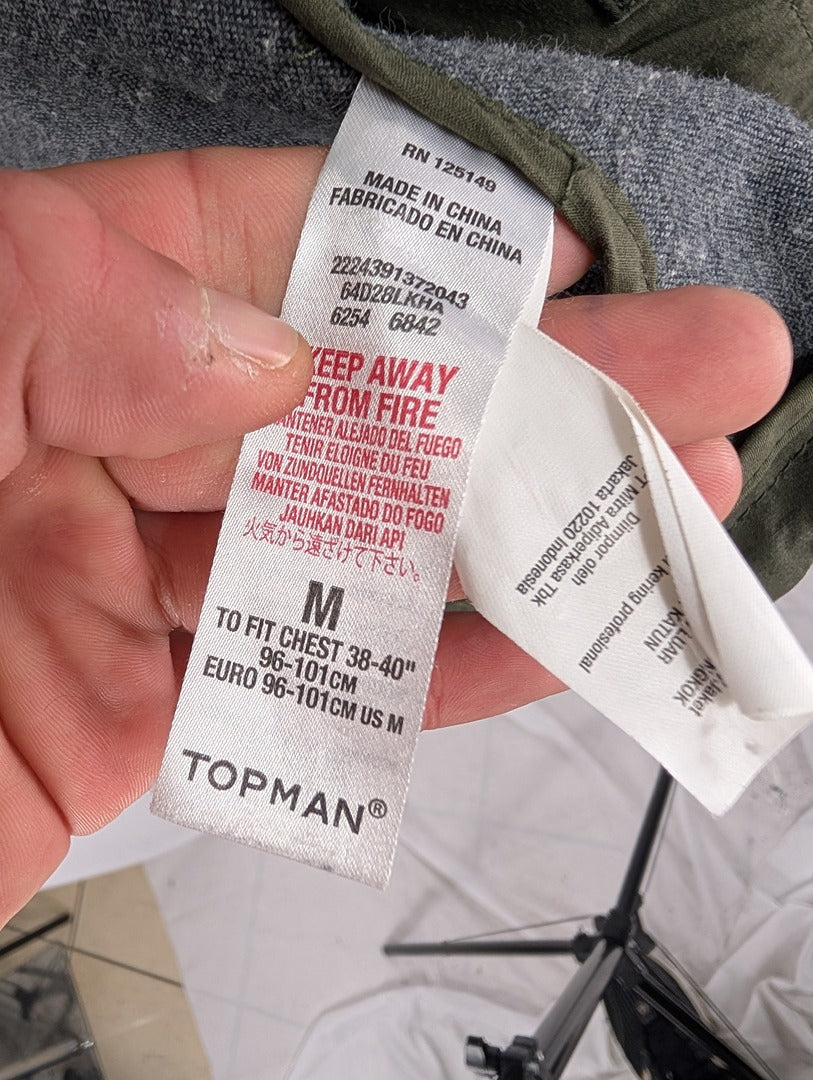 Topman Veste Homme M Vert Kaki Capuche