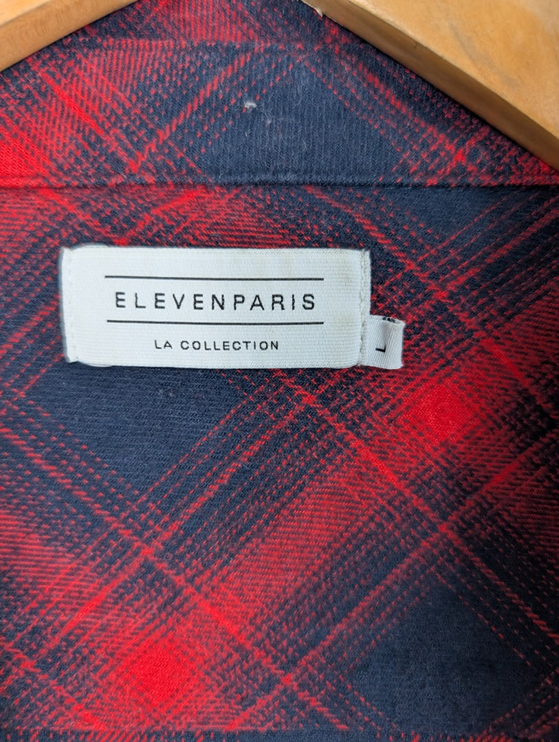 Chemise homme à carreaux rouge et noir Eleven Paris