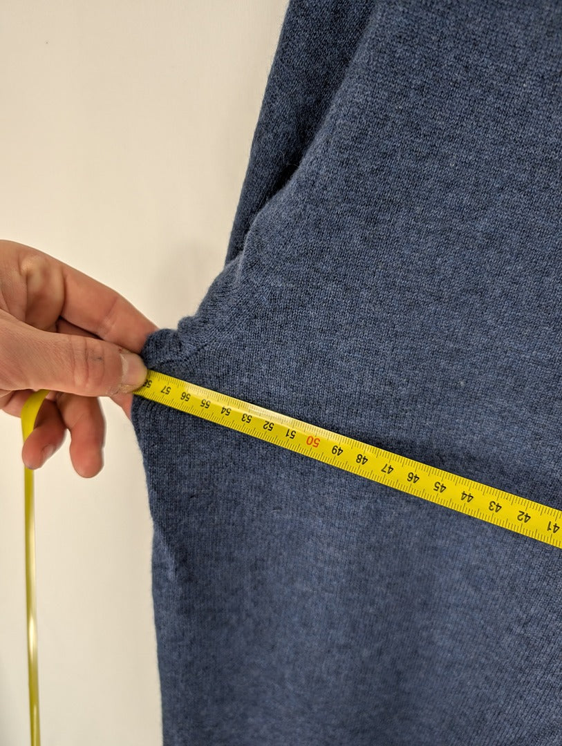 Pull homme bleu Monoprix col zippé taille L