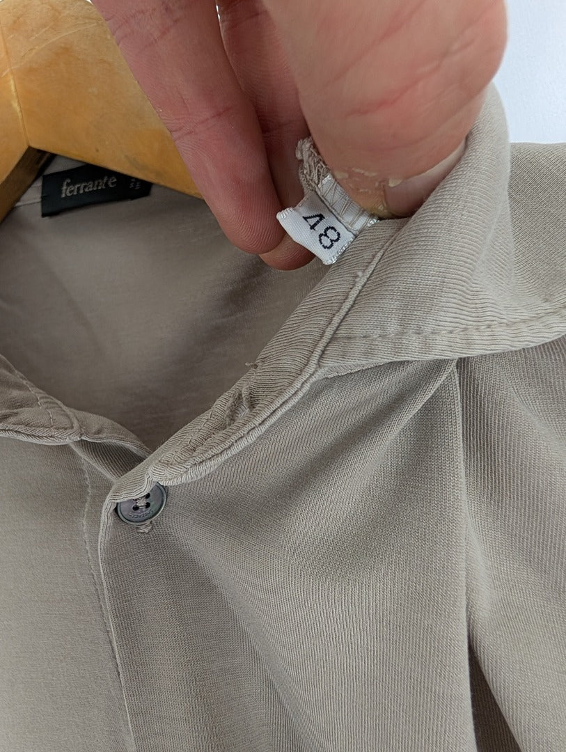 Chemise homme beige Ferrante 100% coton taille 48