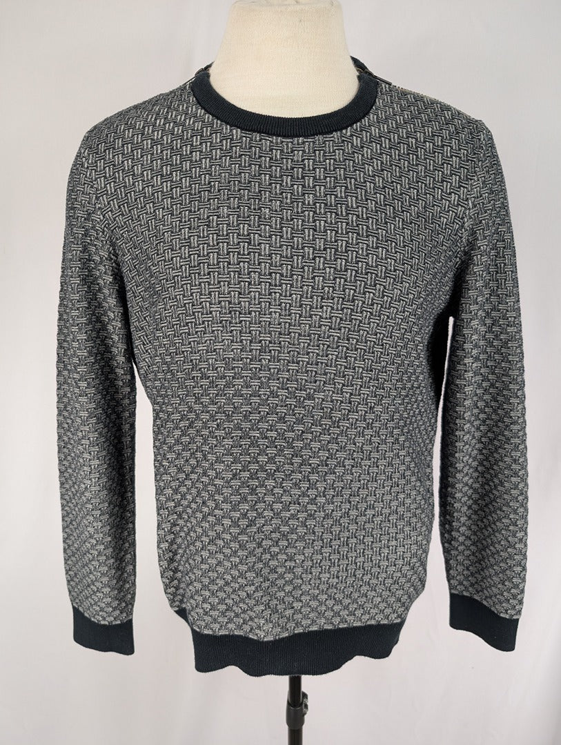 Pull homme Devred 1902 gris motif tissé taille L