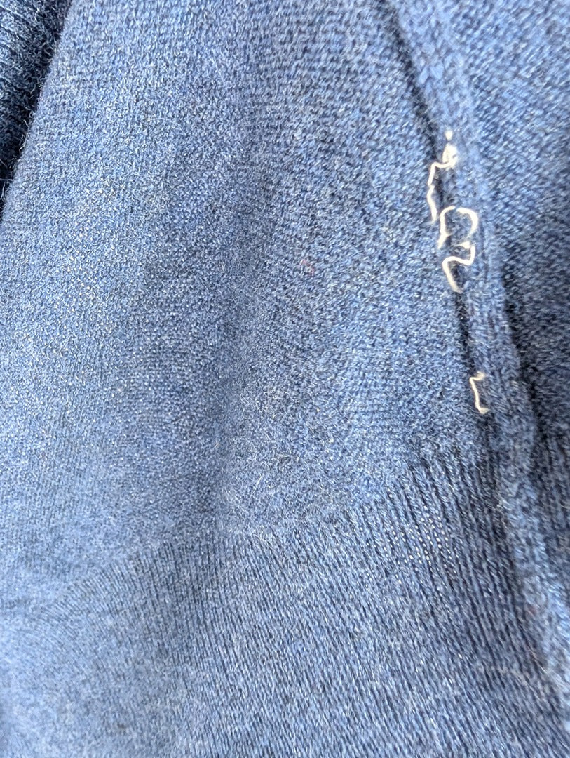 Pull homme bleu Monoprix col zippé taille L