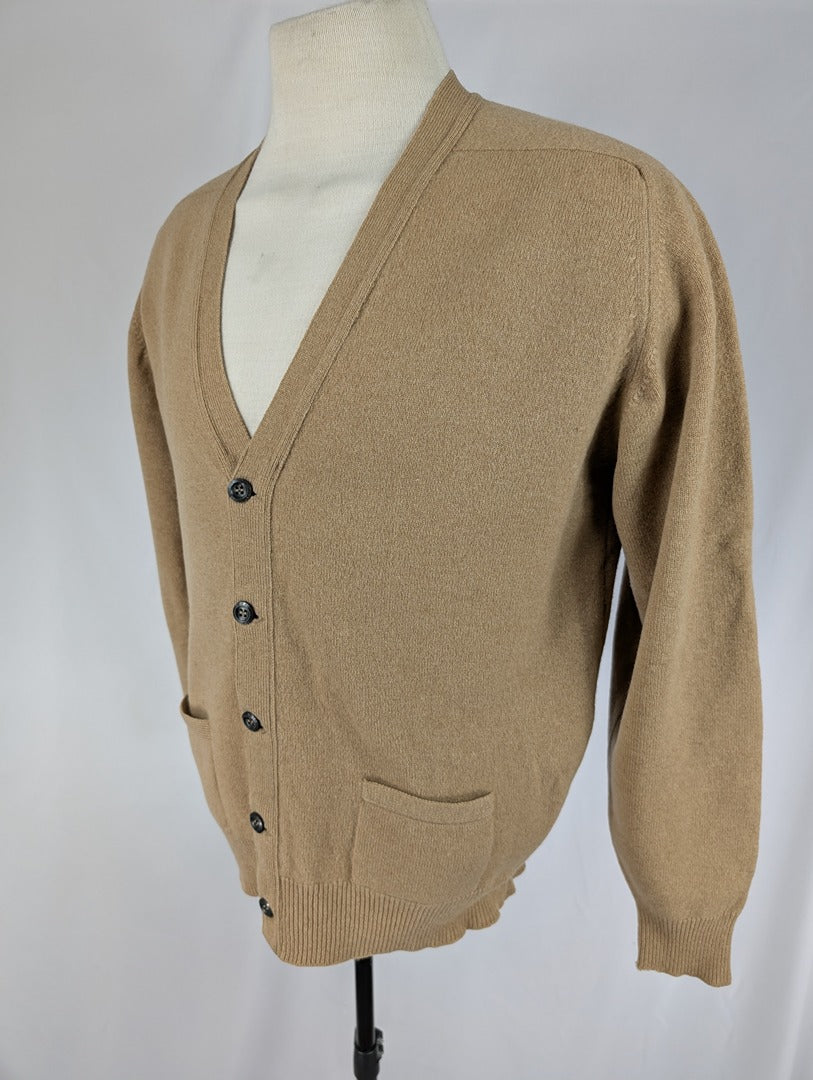 Cardigan homme beige en laine d'agneau Nichols