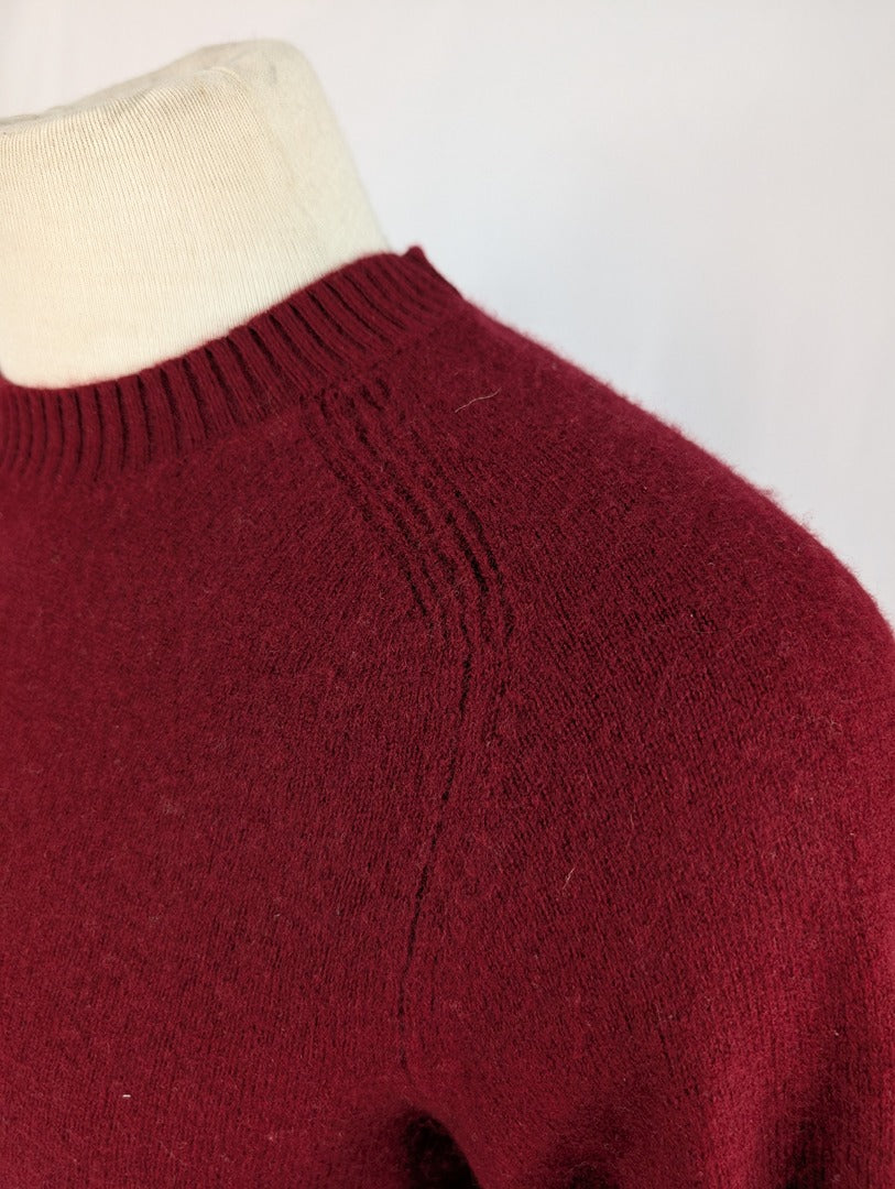 Pull homme Celio en laine bordeaux taille M