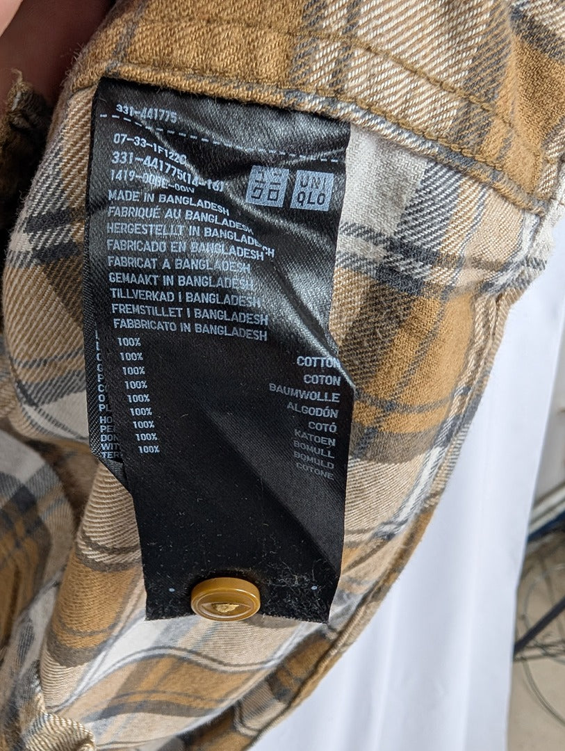 Chemise homme à carreaux marron Uniqlo taille L