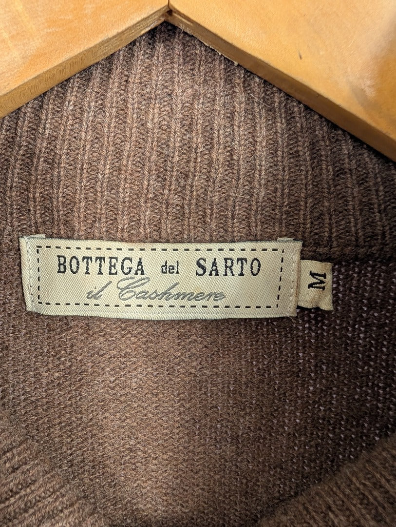 Gilet zippé marron en cachemire Bottega del Sarto M