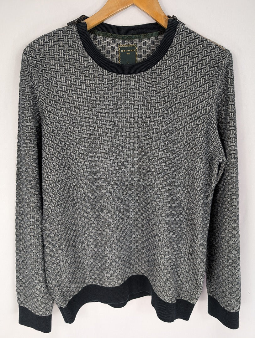 Pull homme Devred 1902 gris motif tissé taille L