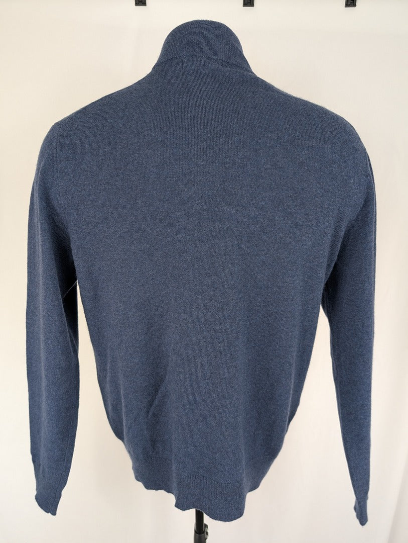 Pull homme bleu Monoprix col zippé taille L