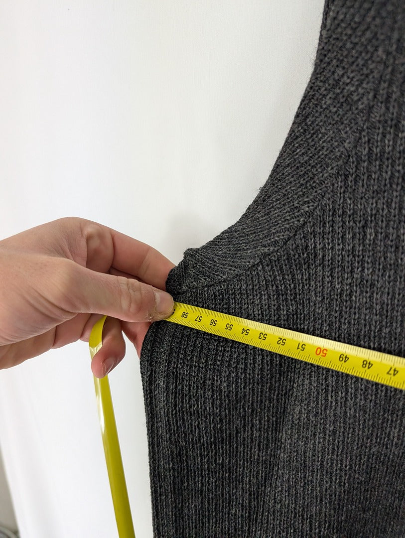 Gilet zippé en laine Val de Saire gris foncé