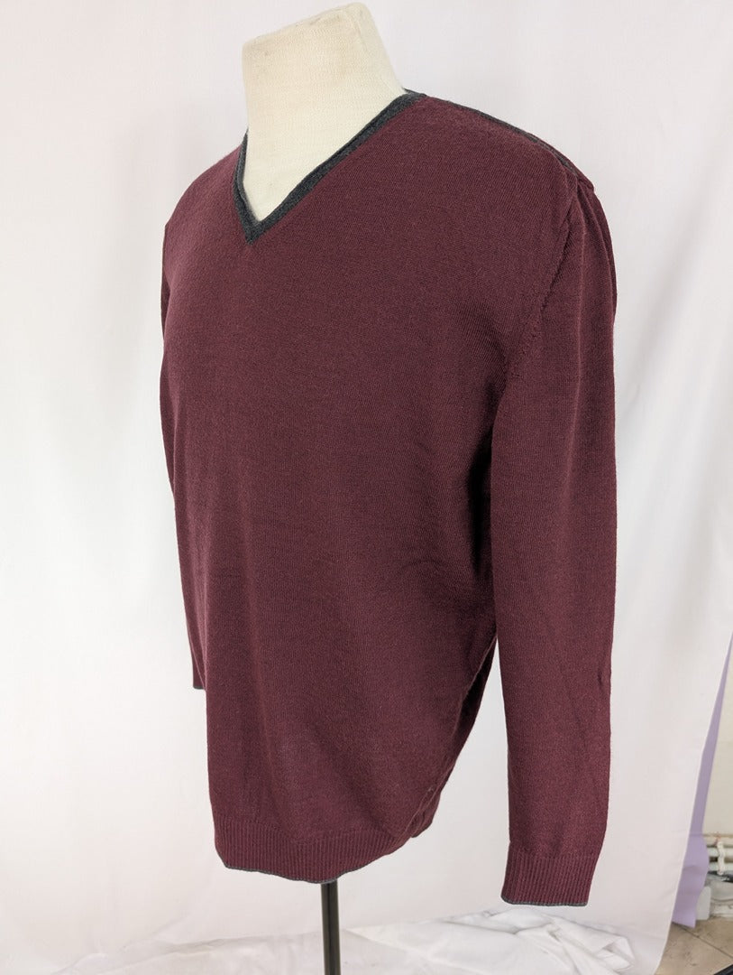 Pull col V Capel Paris - 2xl - Bordeaux