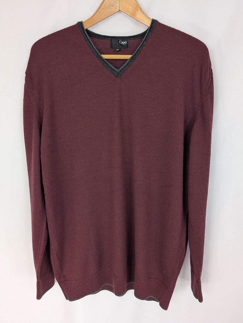 Pull col V Capel Paris - 2xl - Bordeaux
