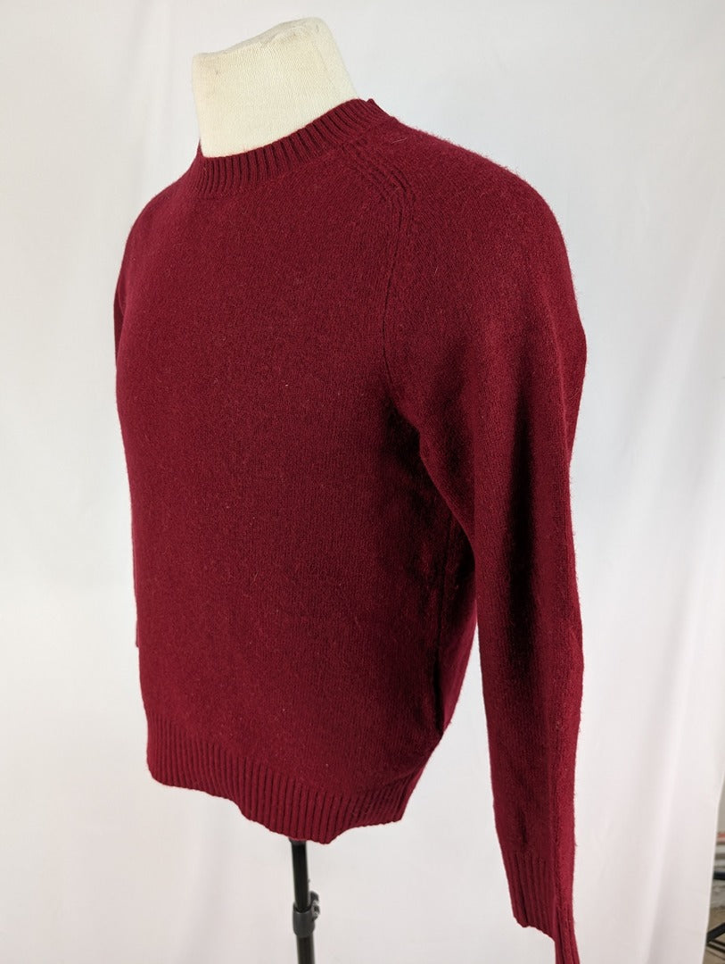 Pull homme Celio en laine bordeaux taille M