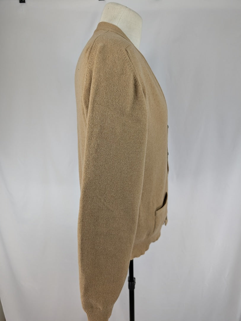Cardigan homme beige en laine d'agneau Nichols