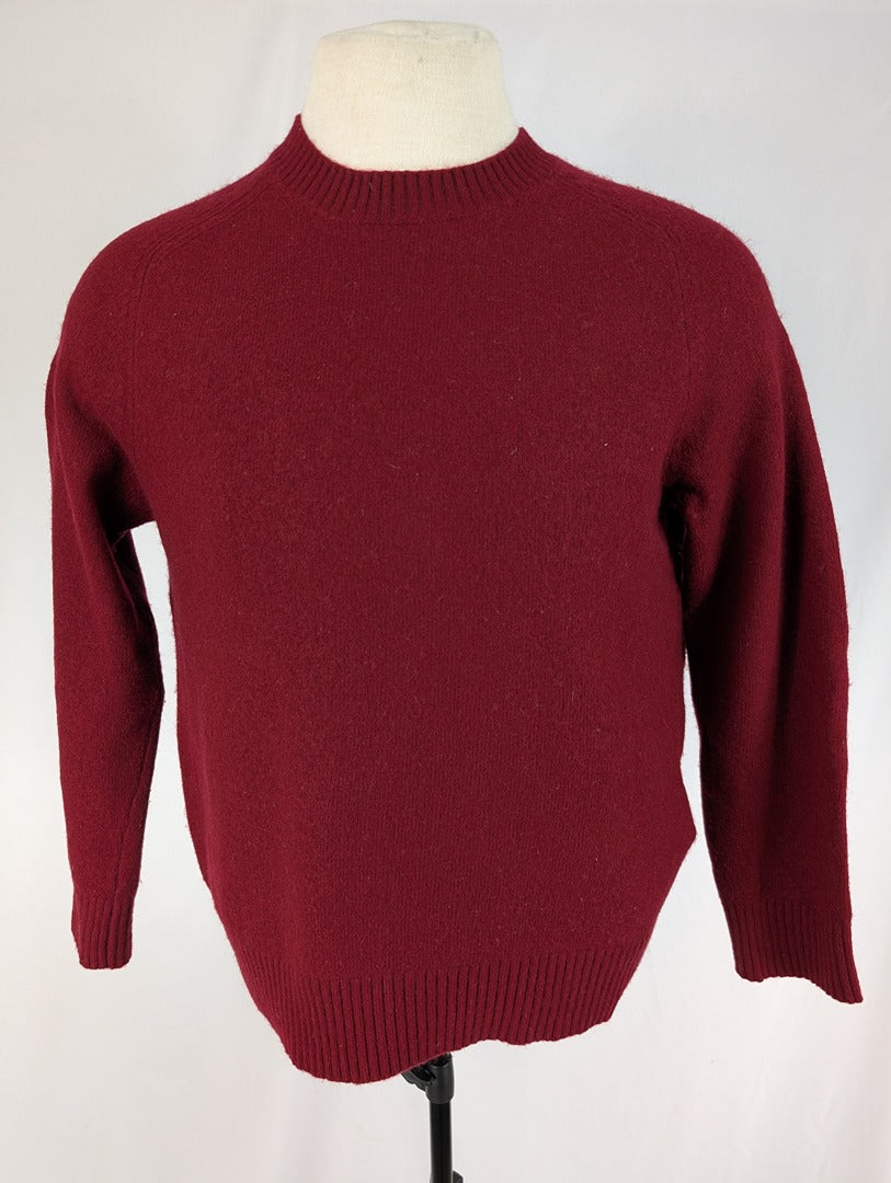 Pull homme Celio en laine bordeaux taille M