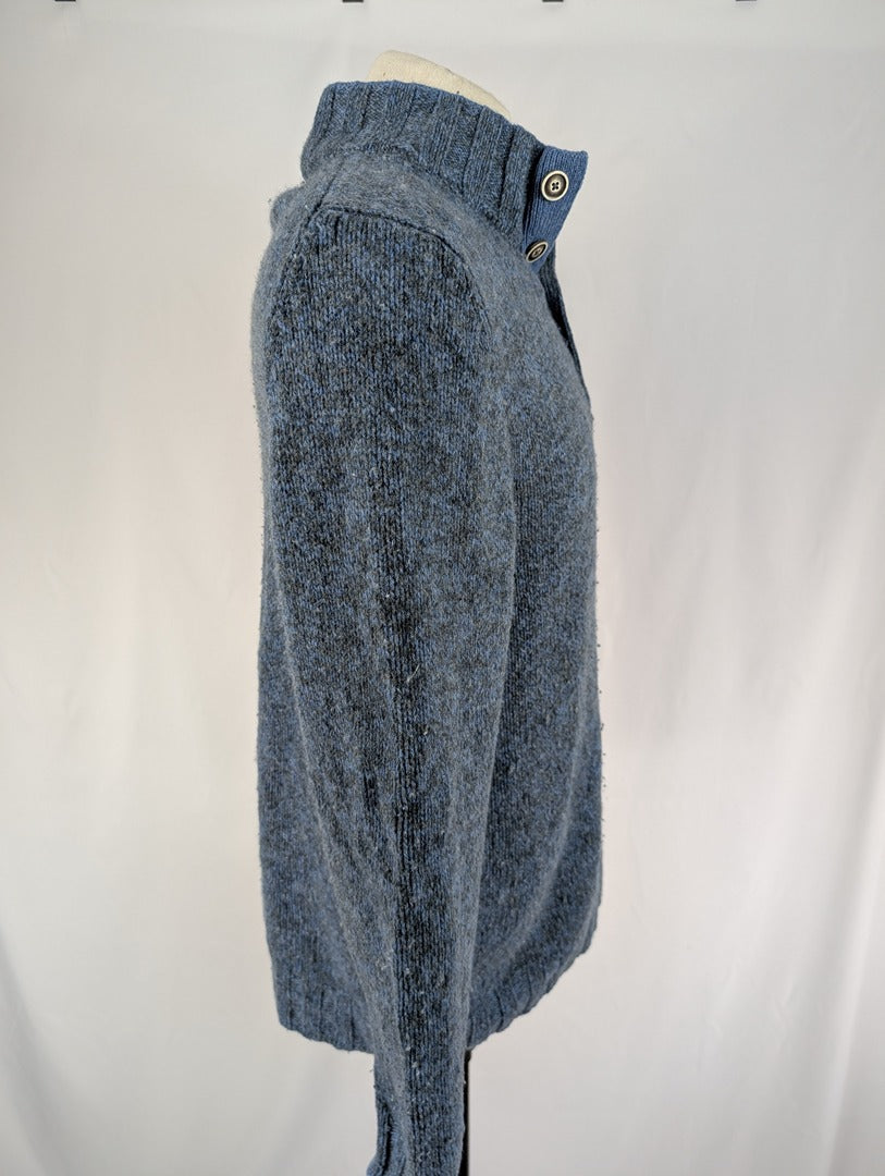 Pull homme bleu en laine vierge Michel Payne taille 54