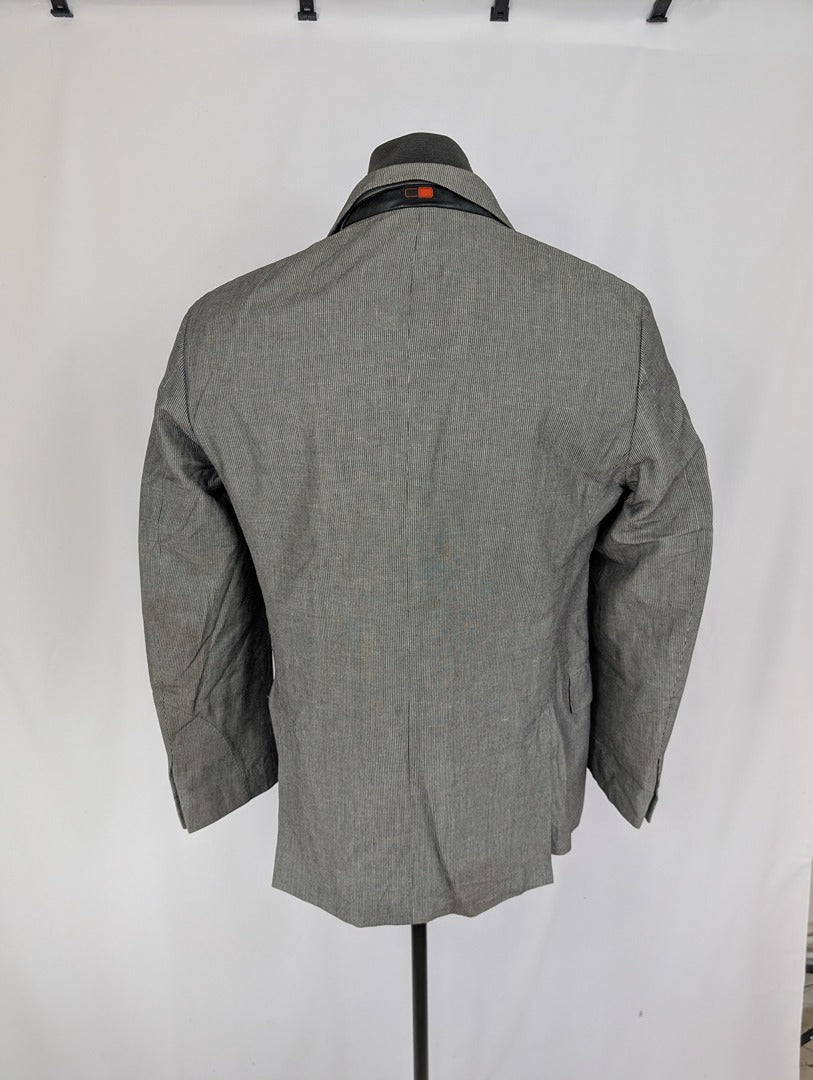 Veste Corneliani Id grise taille 48r en coton lin