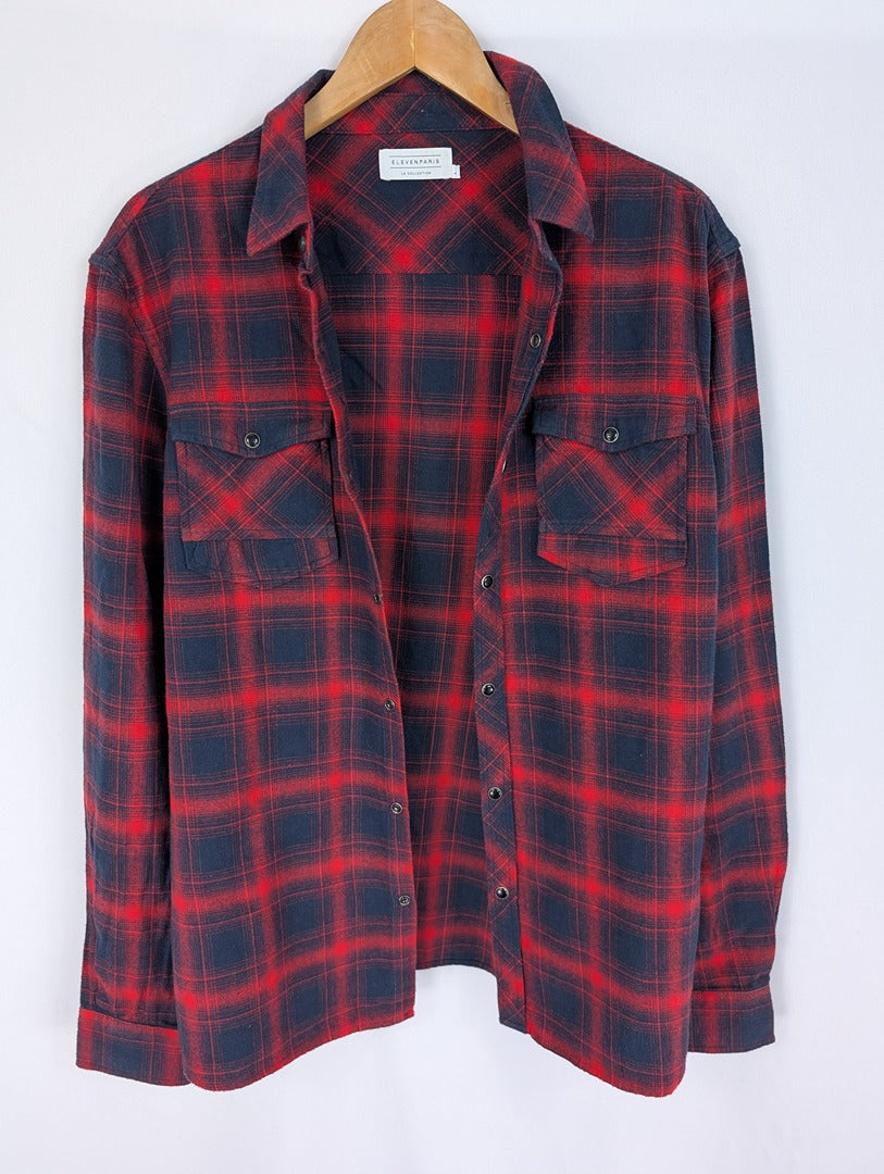 Chemise homme à carreaux rouge et noir Eleven Paris