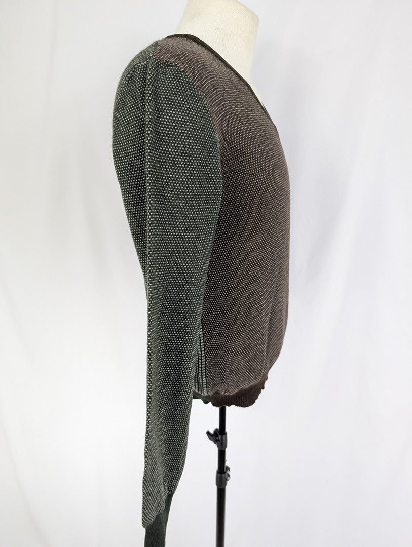 Pull V en cachemire Etro Milano marron et gris M