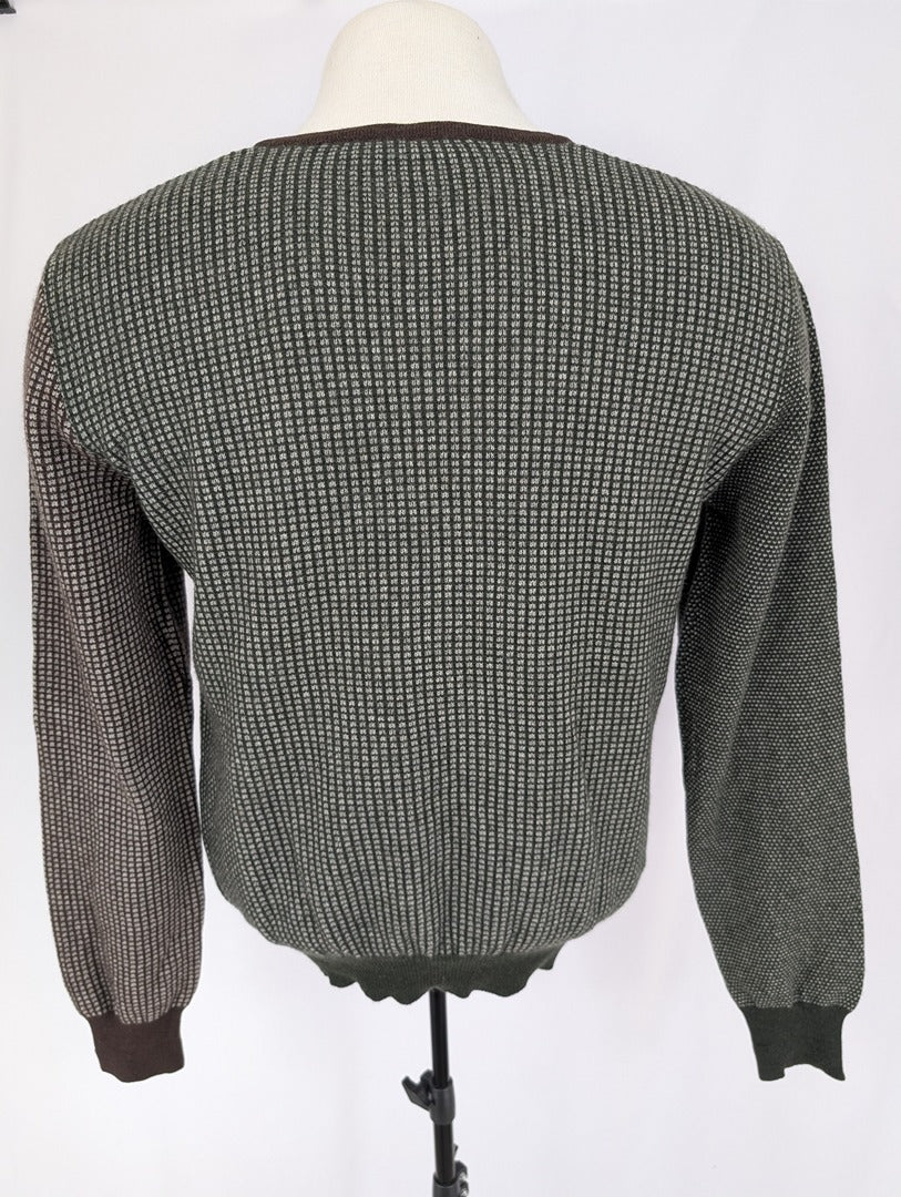 Pull V en cachemire Etro Milano marron et gris M