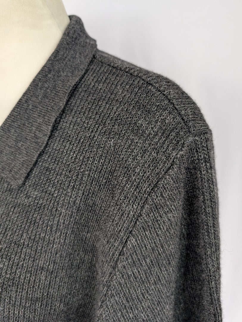 Gilet zippé en laine Val de Saire gris foncé