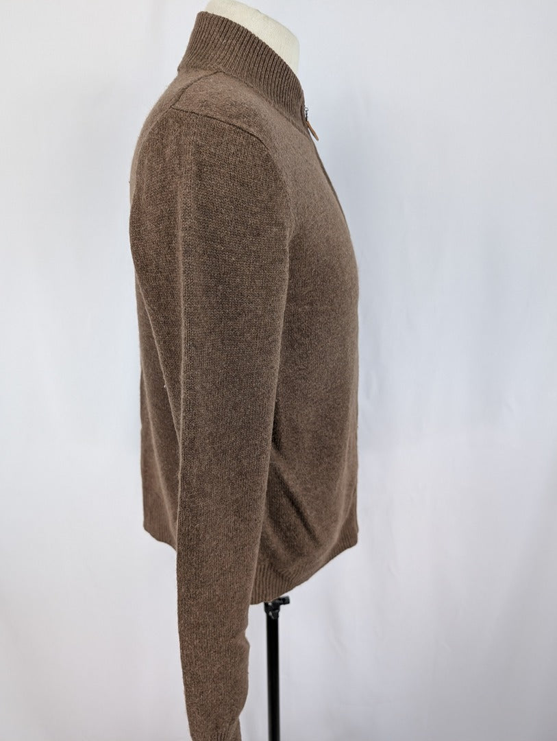 Gilet zippé marron en cachemire Bottega del Sarto M