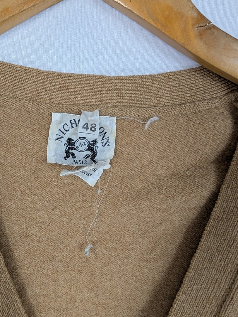 Cardigan homme beige en laine d'agneau Nichols