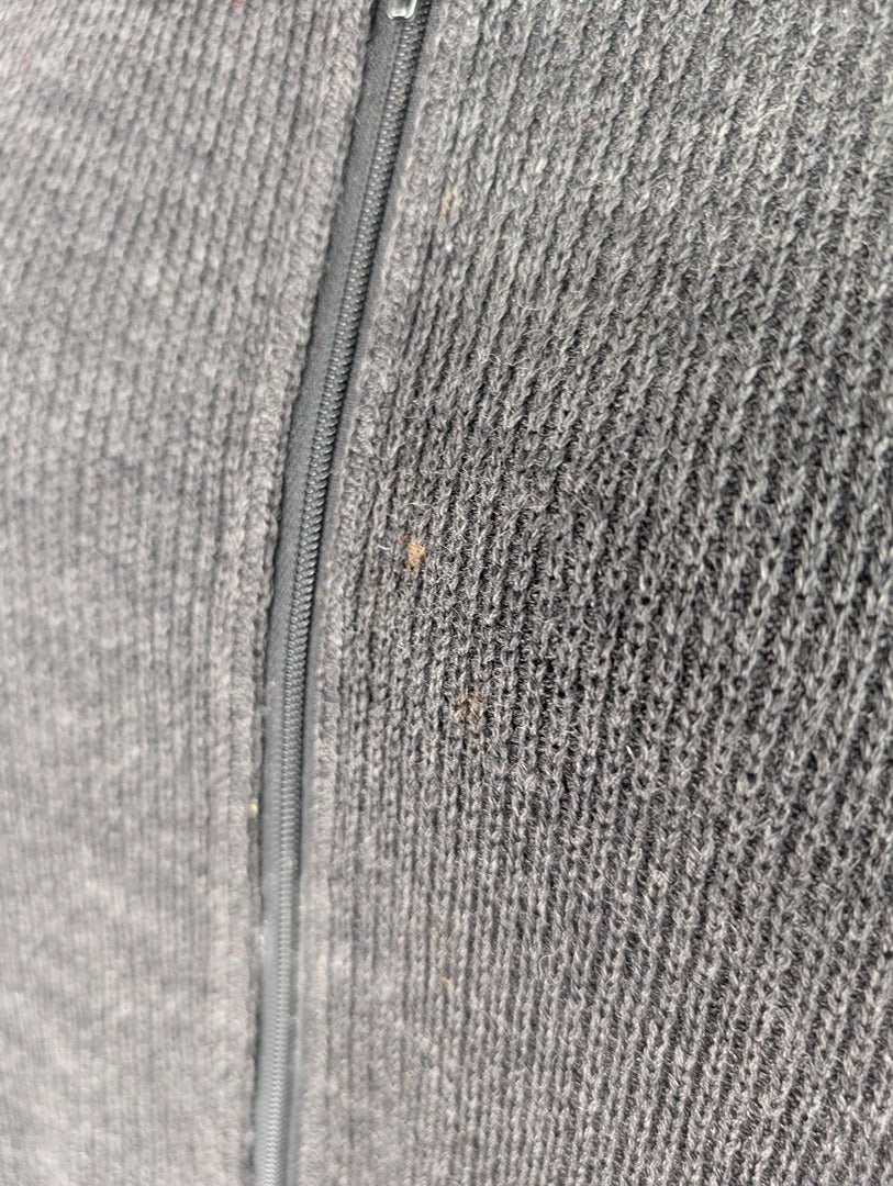 Gilet zippé en laine Val de Saire gris foncé