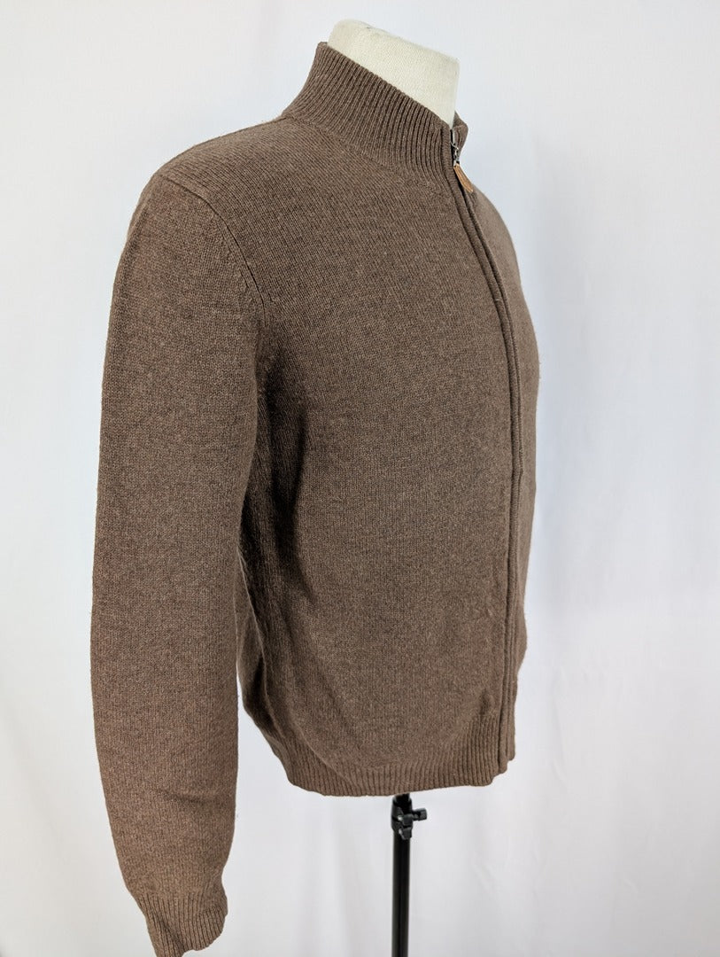 Gilet zippé marron en cachemire Bottega del Sarto M