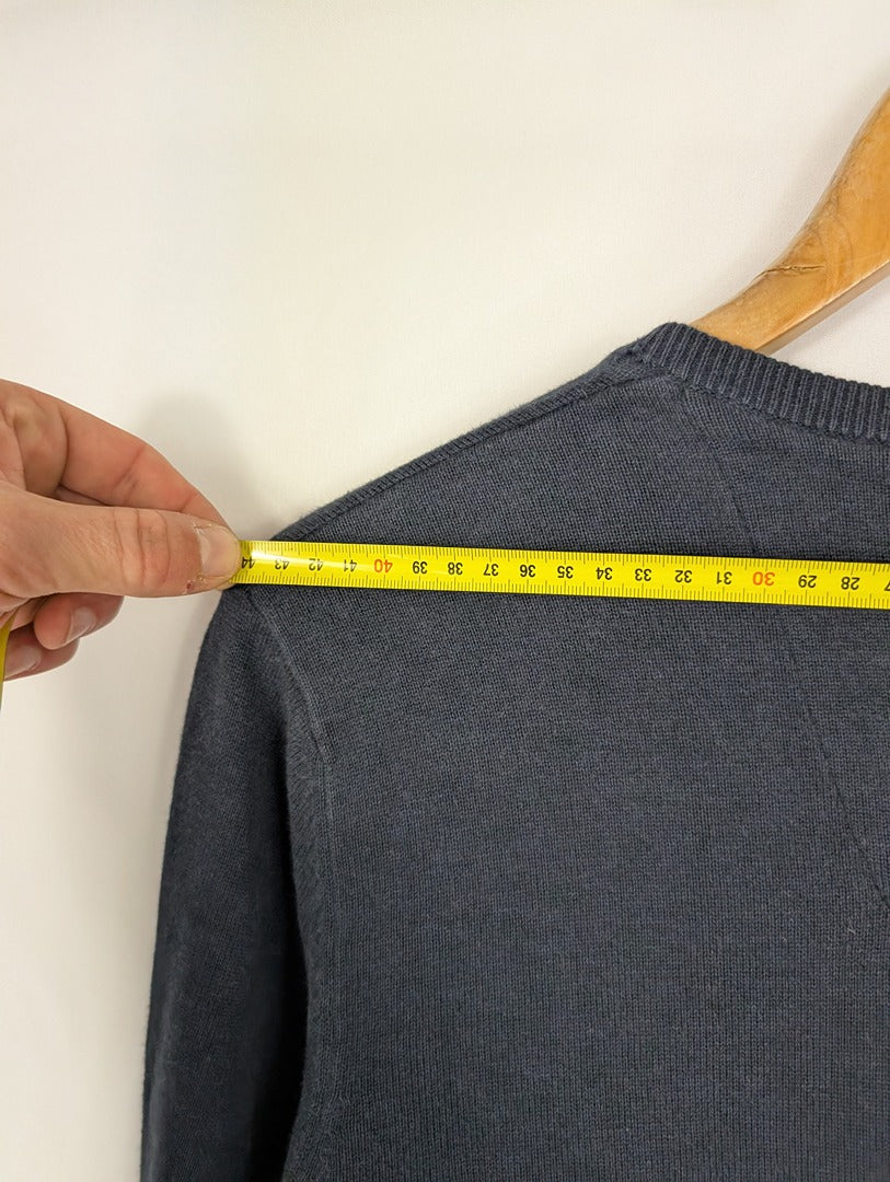 Pull homme Tom Tailor col V bleu marine coton