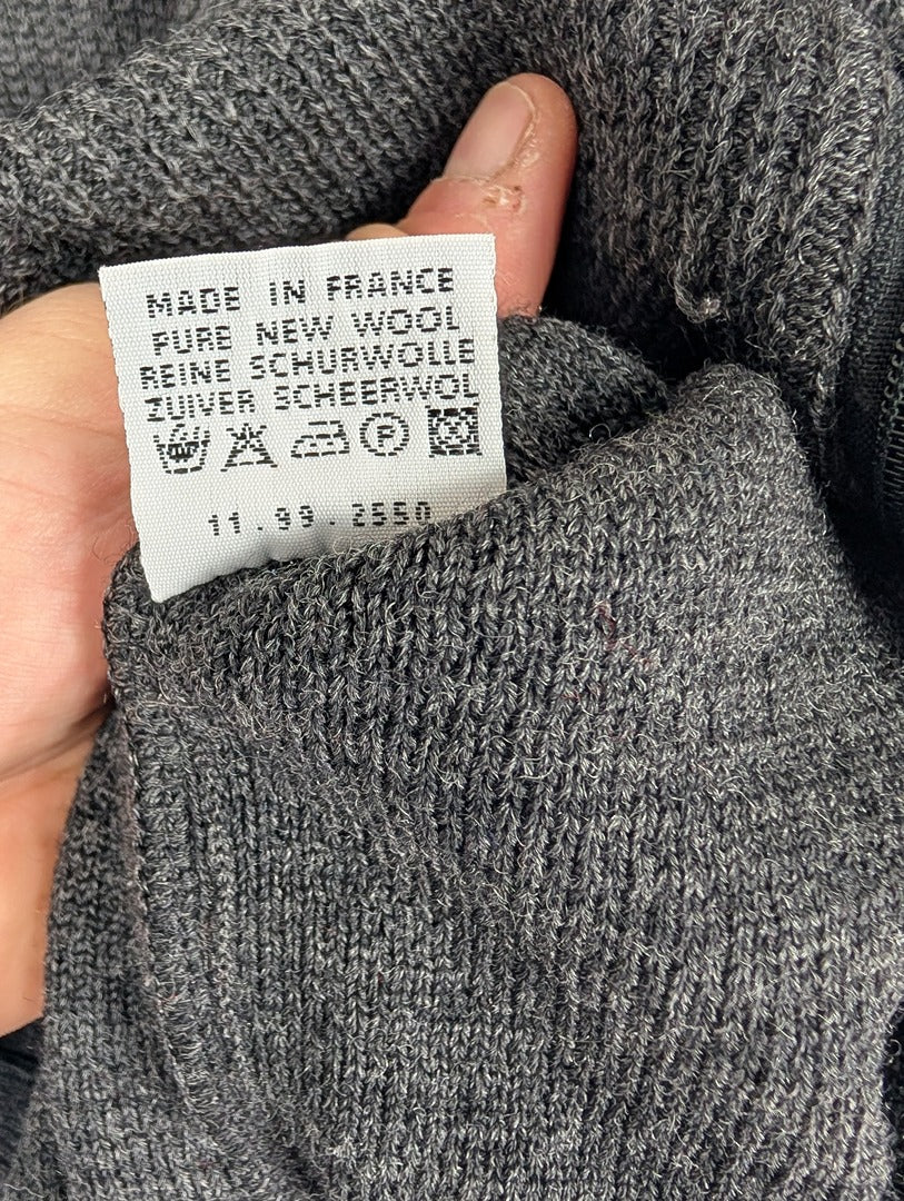 Gilet zippé en laine Val de Saire gris foncé