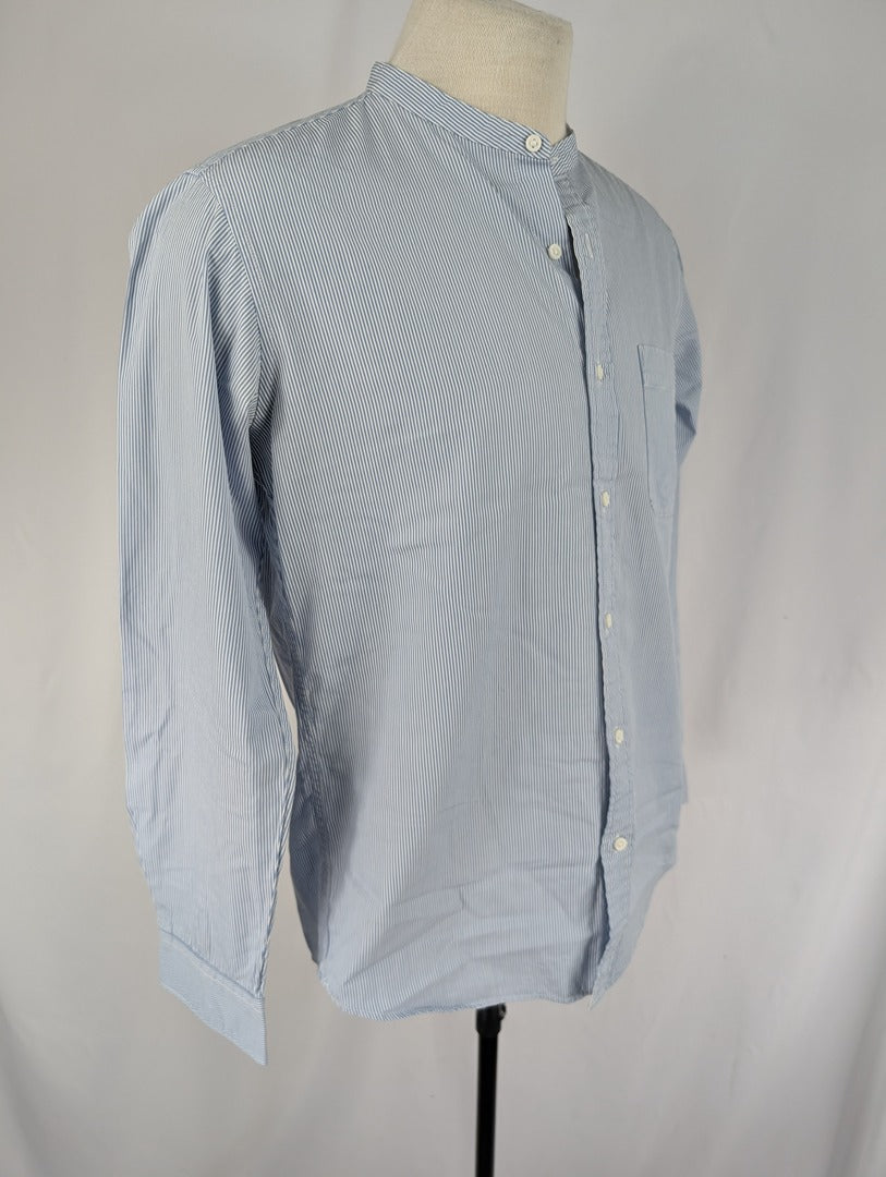 Chemise homme rayée Uniqlo col mao taille M
