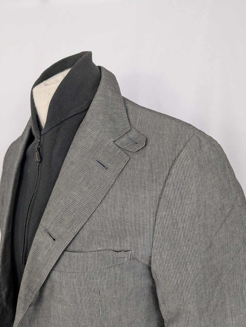 Veste Corneliani Id grise taille 48r en coton lin